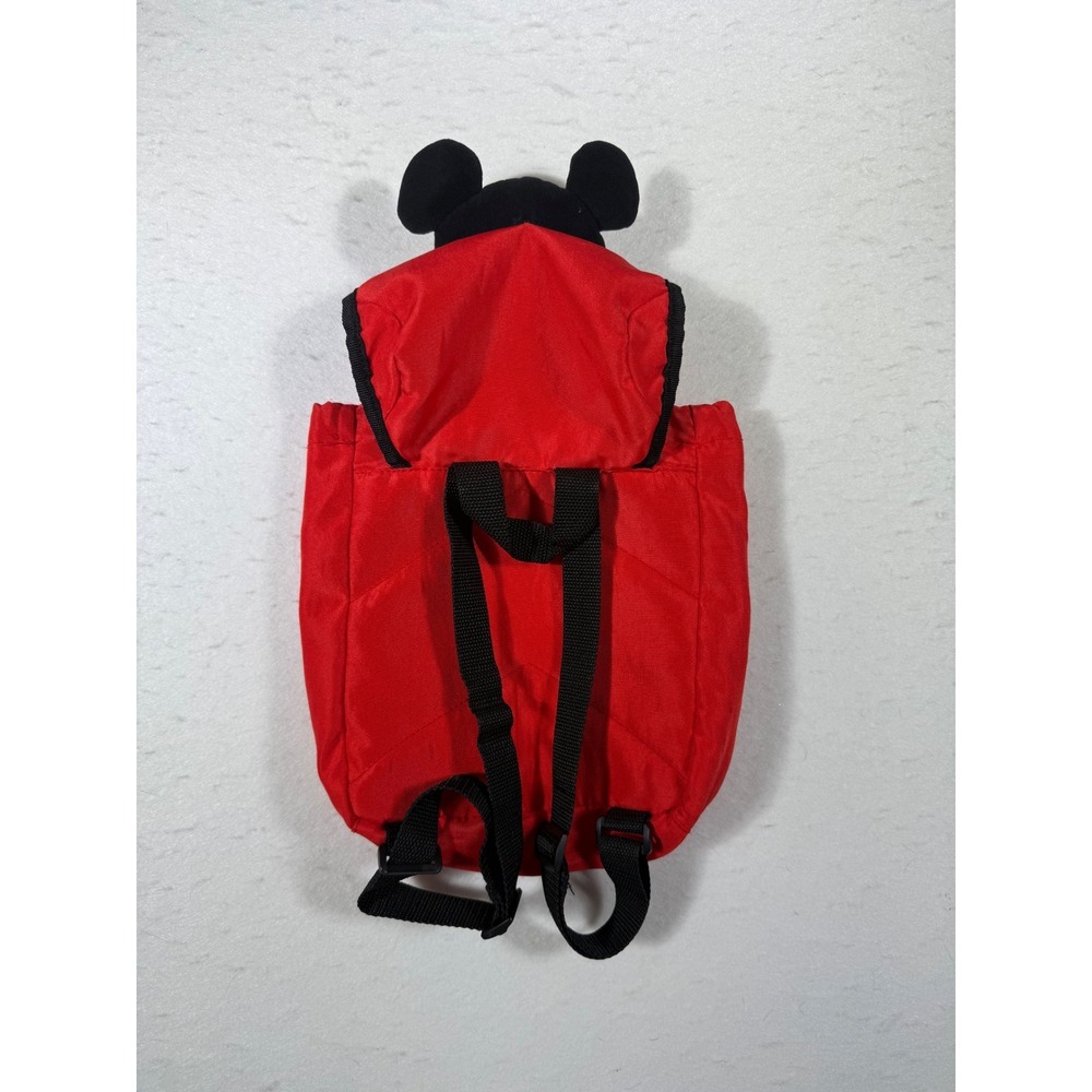 Disney Mickey Mouse Red Backpack Drawstring Bag Plush Character Face - Picture 4 of 5